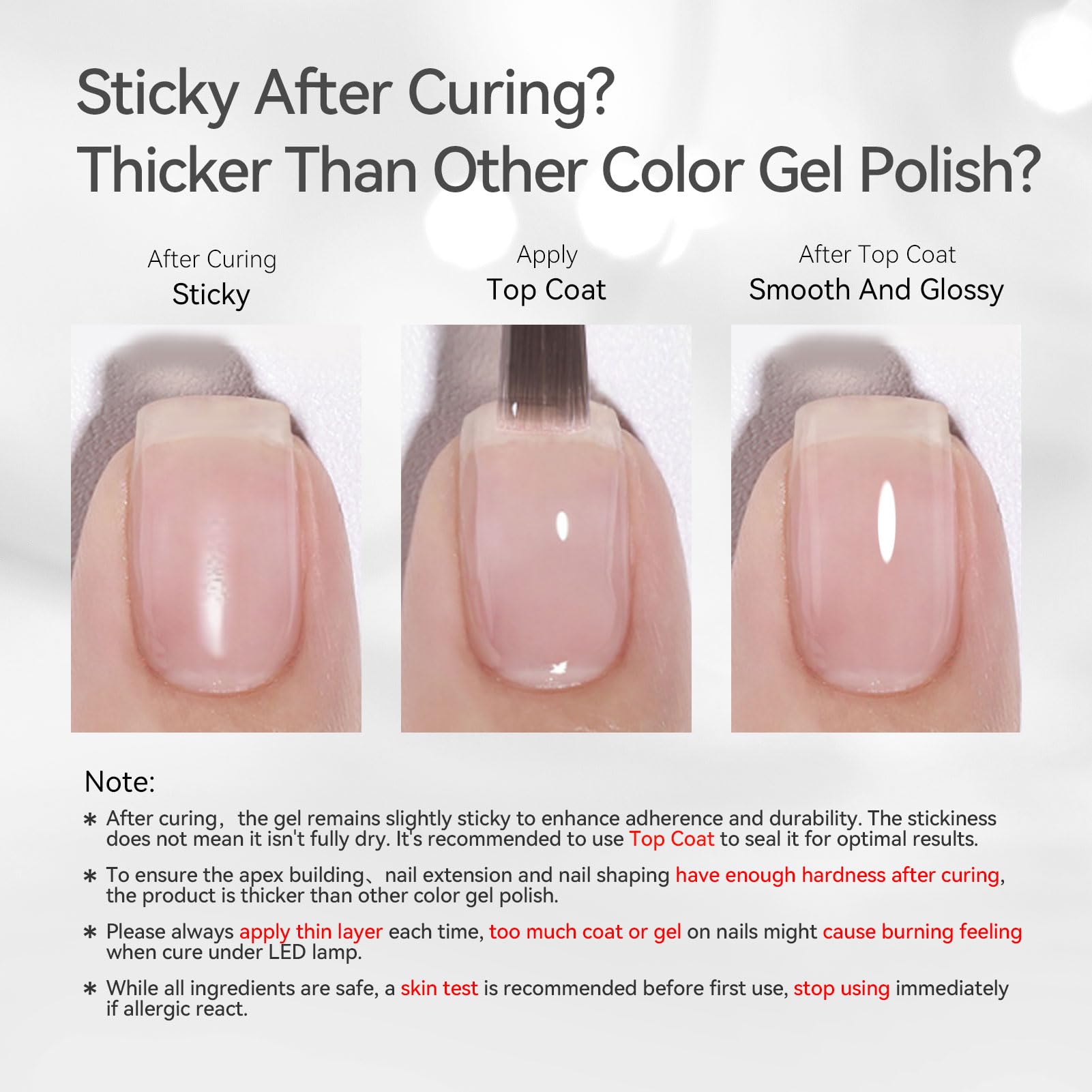 Born Pretty Builder Gel non-yellowing formula for long-lasting clarity.