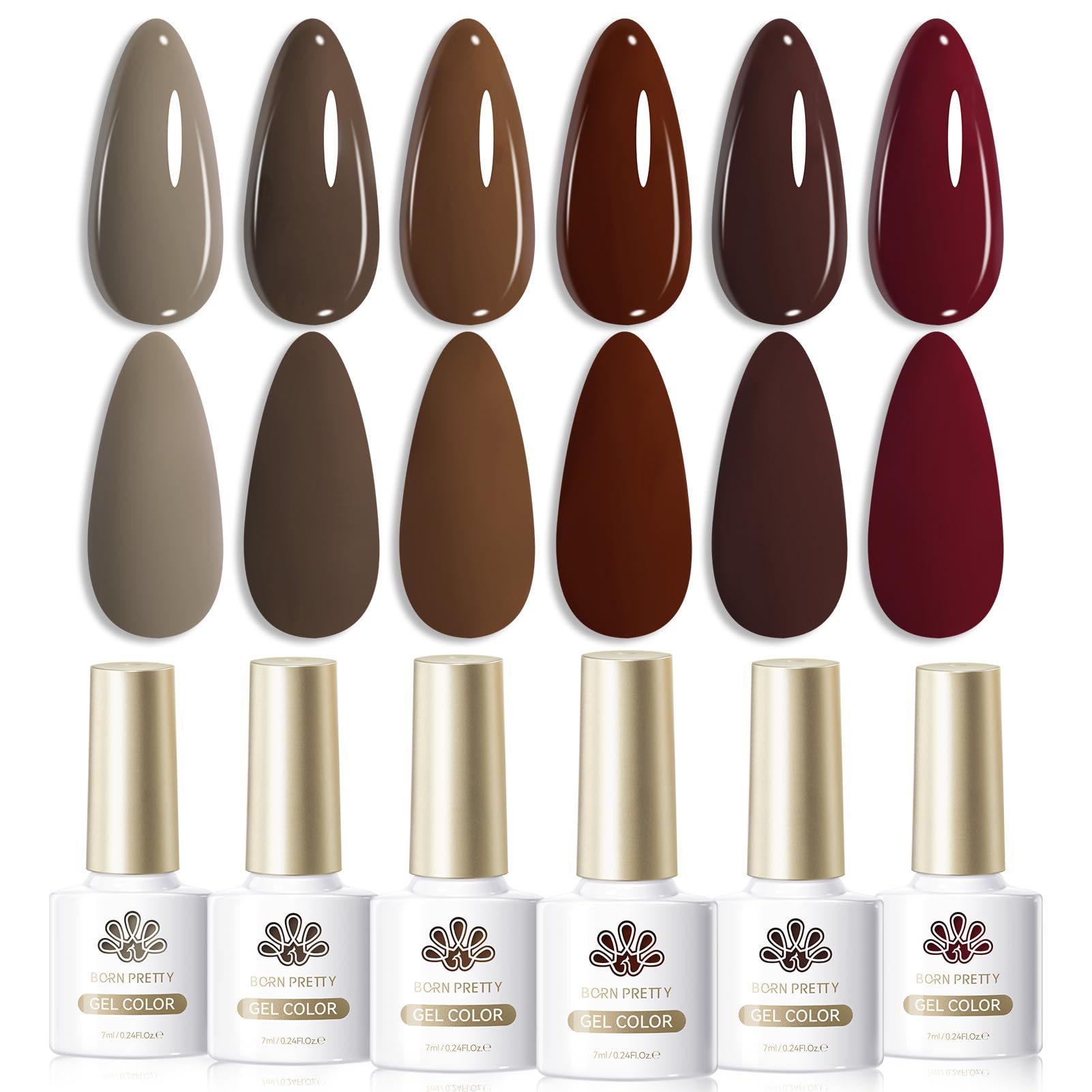 Born Pretty burgundy wine red gel polish bottle for chic autumn manicure