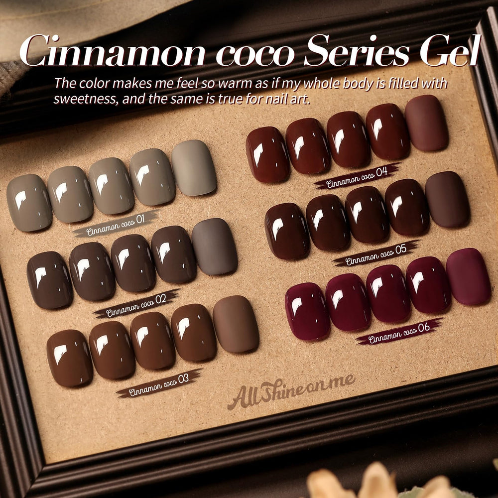 Born Pretty caramel brown gel polish delivering warm autumn shade.