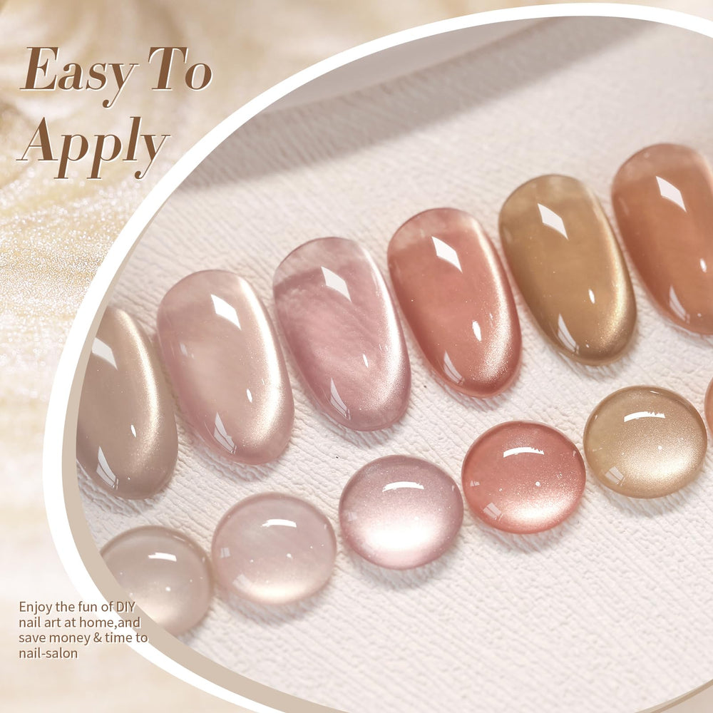 Born Pretty application-ready cat magnetic gel polish shown in work-in-progress steps