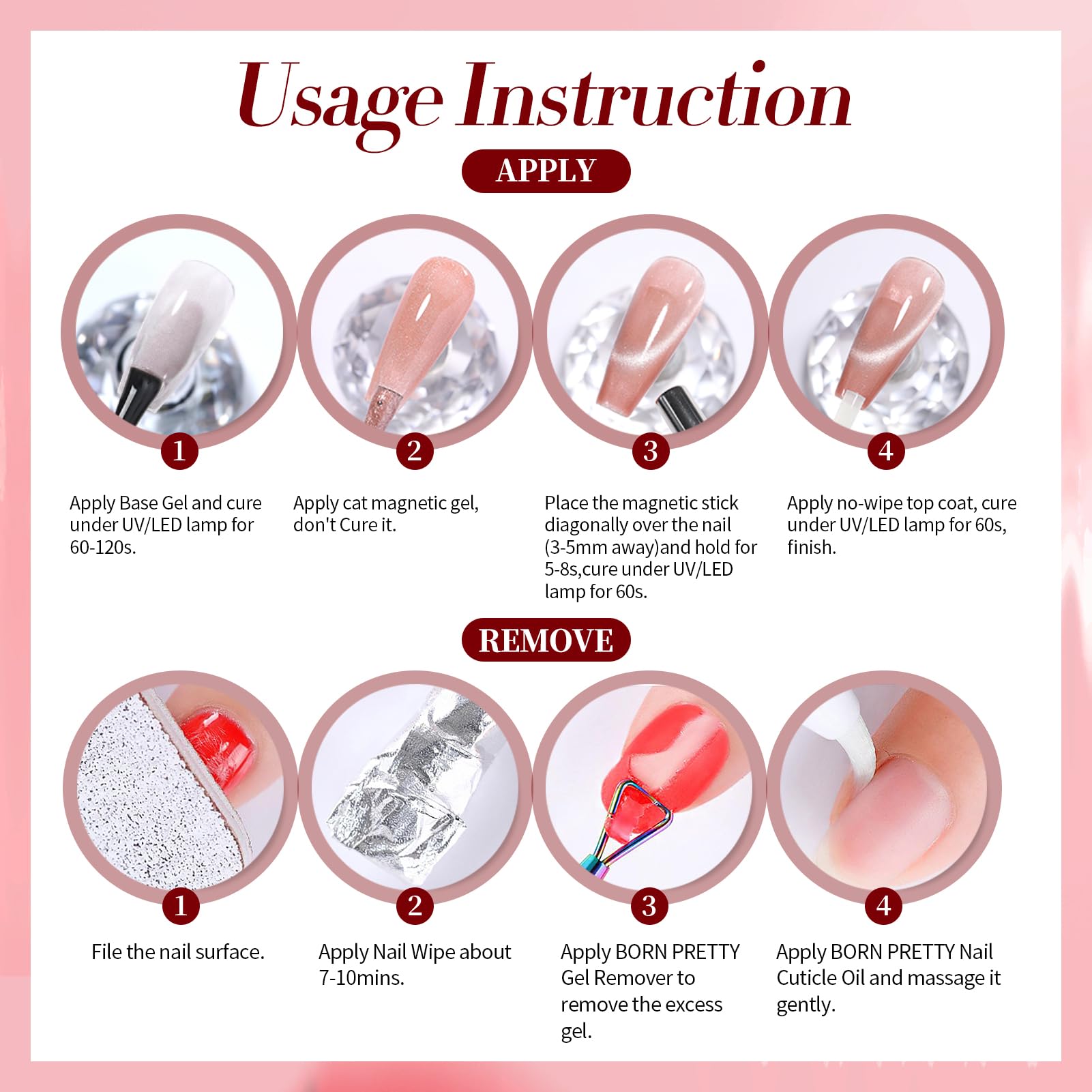 Born Pretty Cat Magnetic Eye Gel Nail Polish application brush enables smooth, easy application.