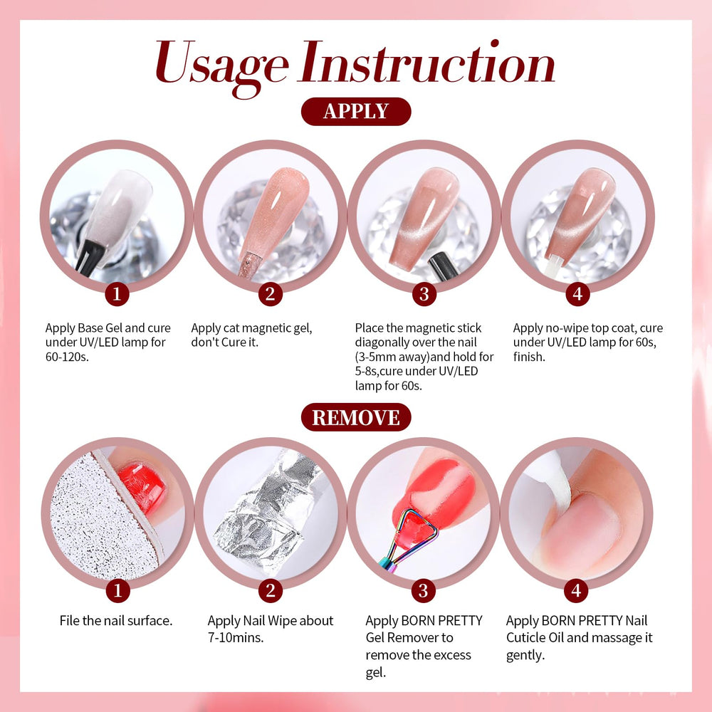 Born Pretty Cat Magnetic Eye Gel Nail Polish application brush enables smooth, easy application.