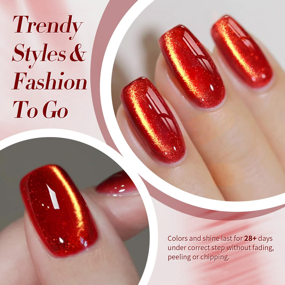 Born Pretty Cat Magnetic Eye Gel Nail Polish demonstrates glossy, long-lasting shine.