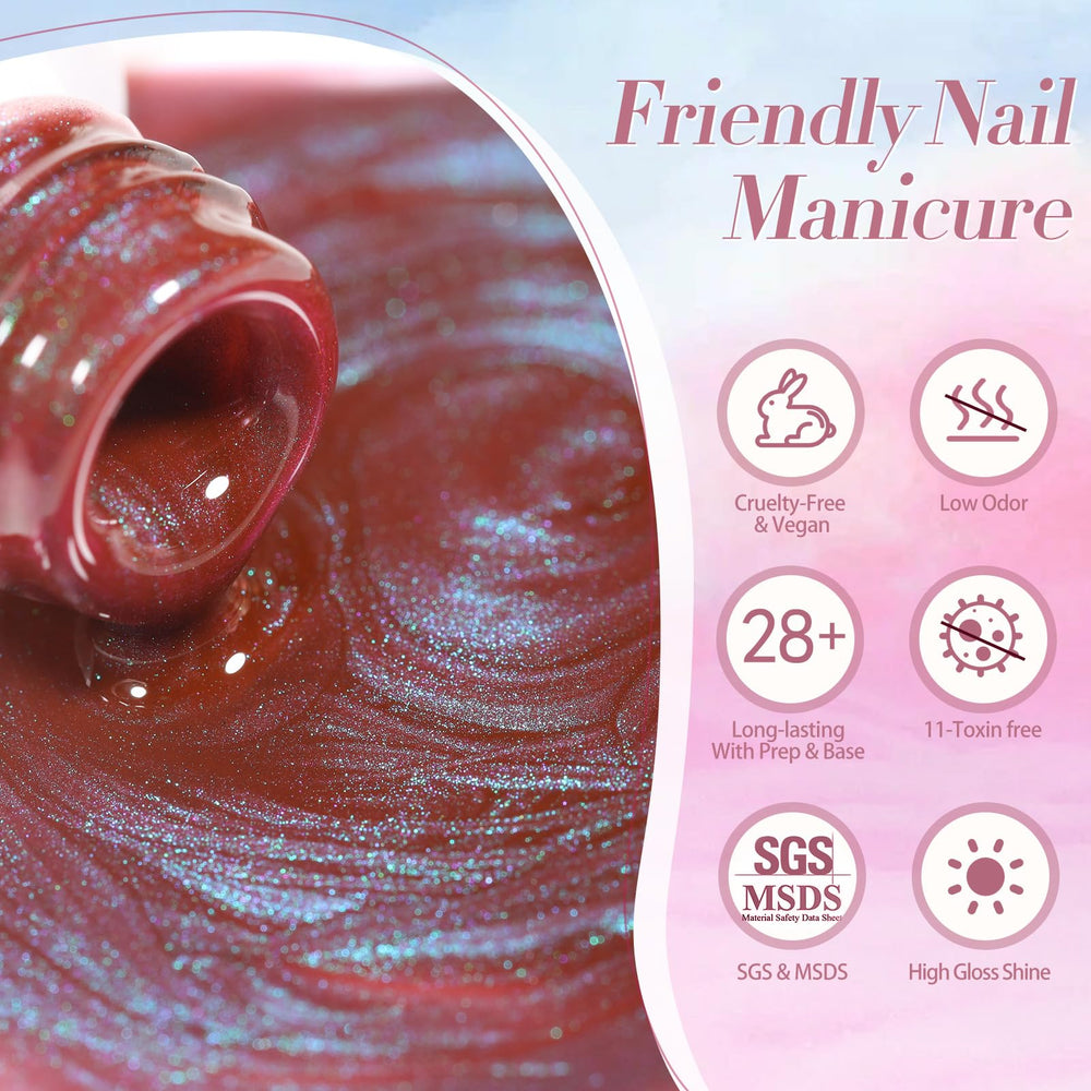 Born Pretty cat magnetic gel polish full set highlights rainbow aurora finishes.