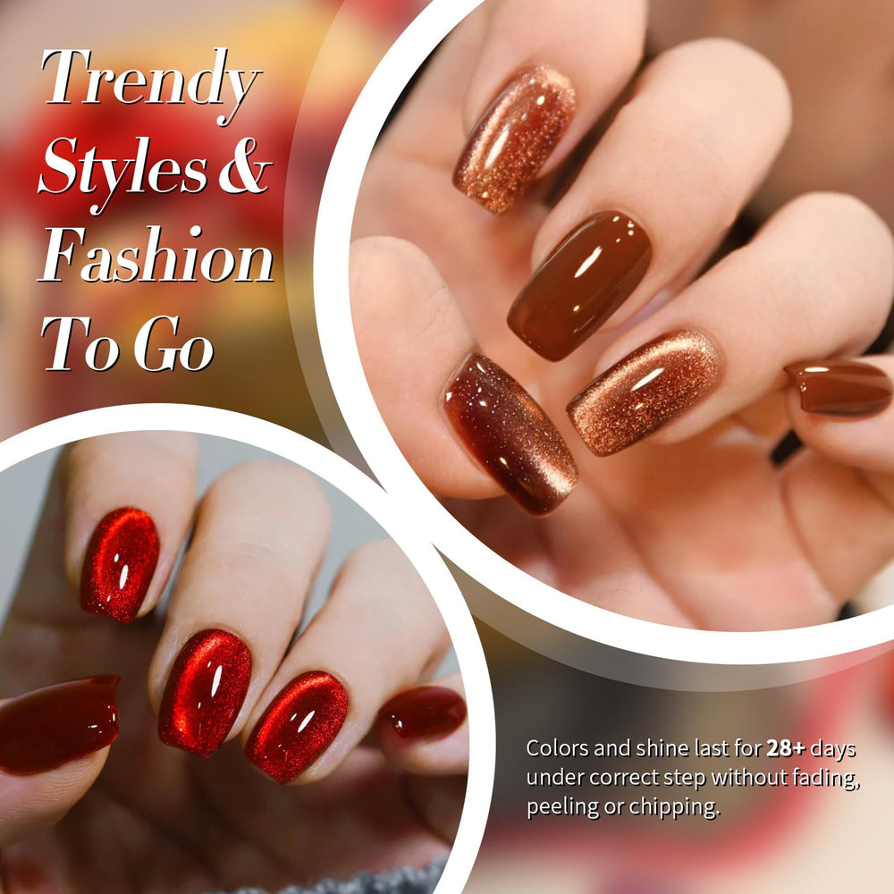 Born Pretty cat magnetic eye nail polish brown provides warm winter elegance and depth