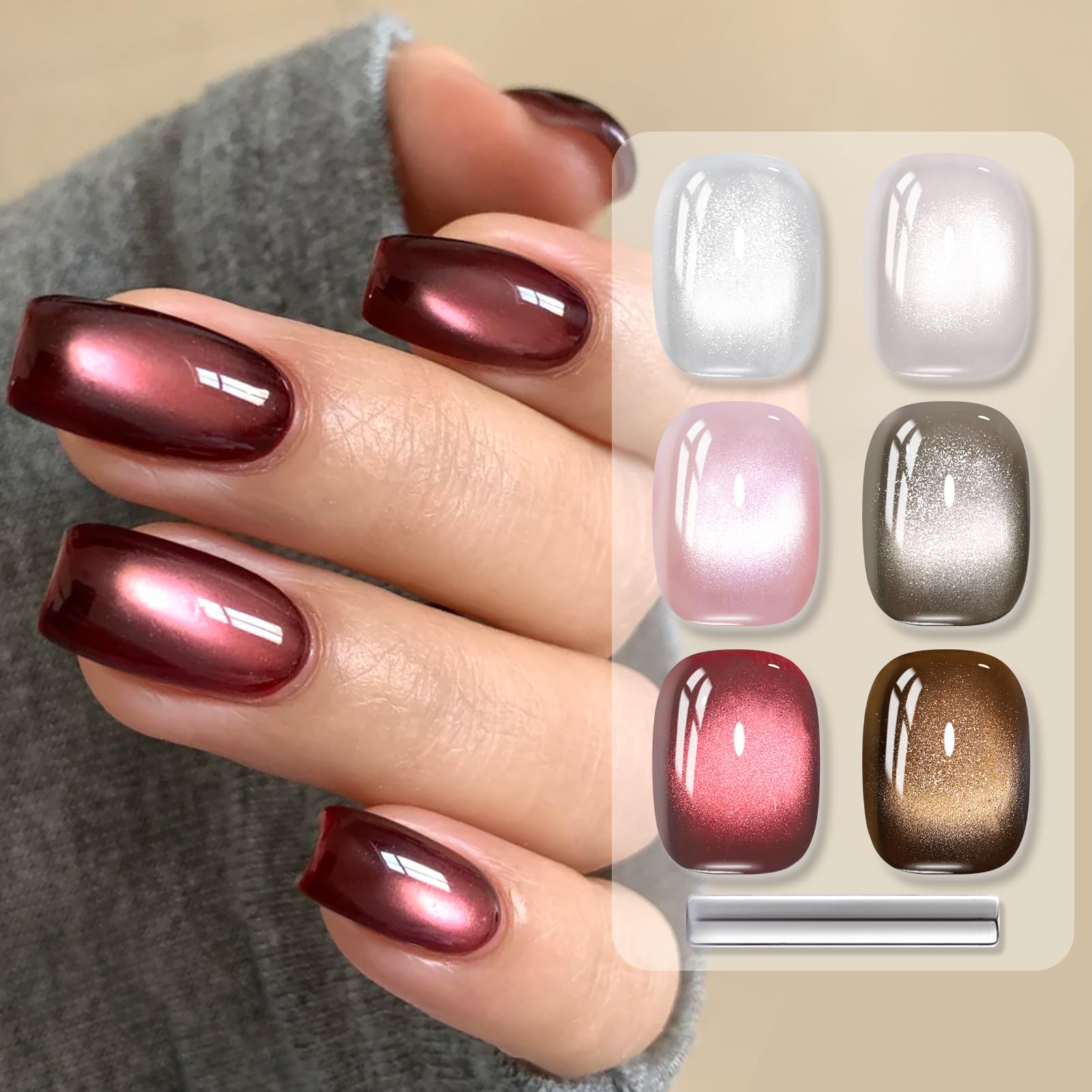 Born Pretty Cat Magnetic Eye Polish under angled light shows color shift for versatile looks.