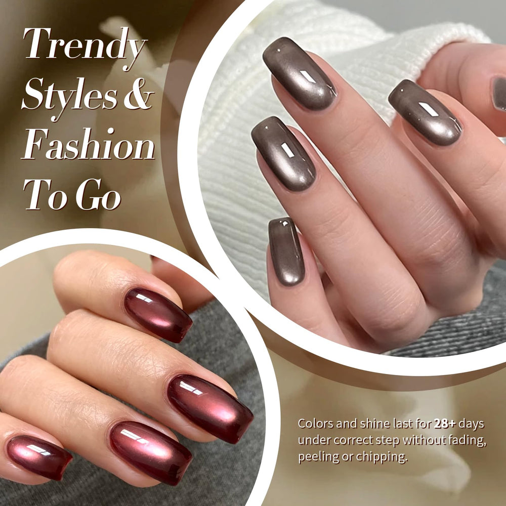 Born Pretty Cat Magnetic Eye Polish magnetic effect swatch demonstrates dynamic cat eye pattern.
