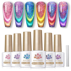 Born Pretty cat magnetic gel nail polish 9D chameleon bottle for eye-catching, long-lasting color.