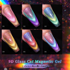 Born Pretty cat magnetic gel nail polish 9D chameleon-glitter shows shifting holographic glitter for dynamic nails.