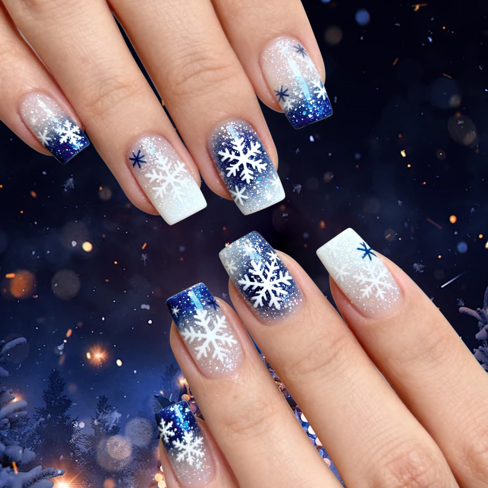 Born Pretty reflective glitter blue gel polish adds subtle shine to nails