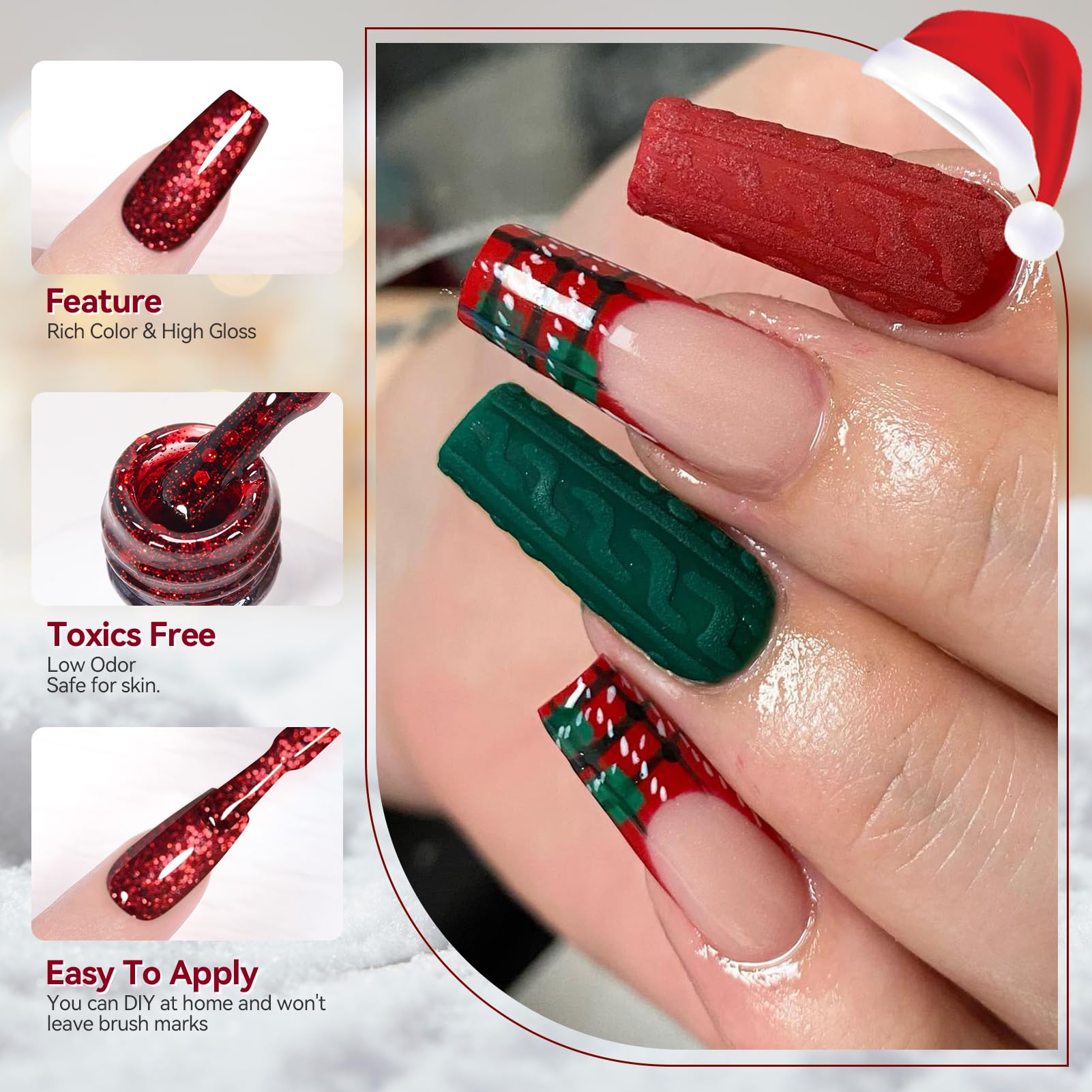 Born Pretty Christmas gel polish gold glitter bottle showing luxe shine for party nails