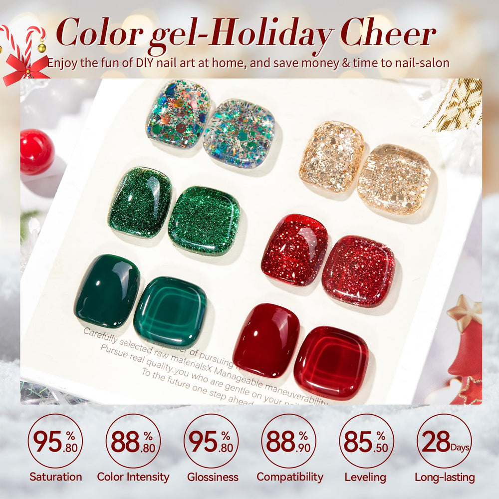 Born Pretty Christmas gel polish red glitter cap for vibrant holiday manicure