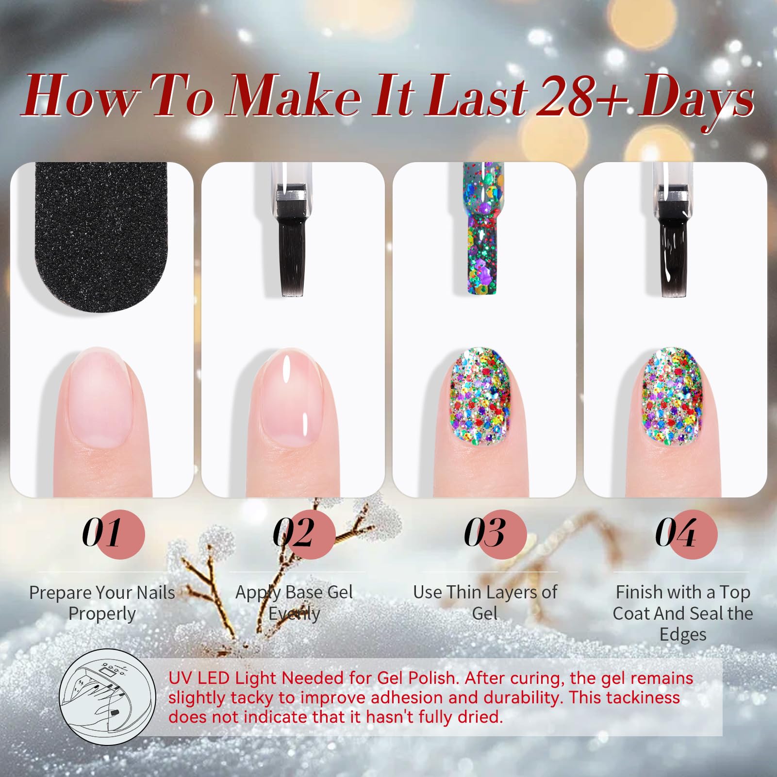 Born Pretty gift-ready jelly sequins polish in festive packaging for gifting.