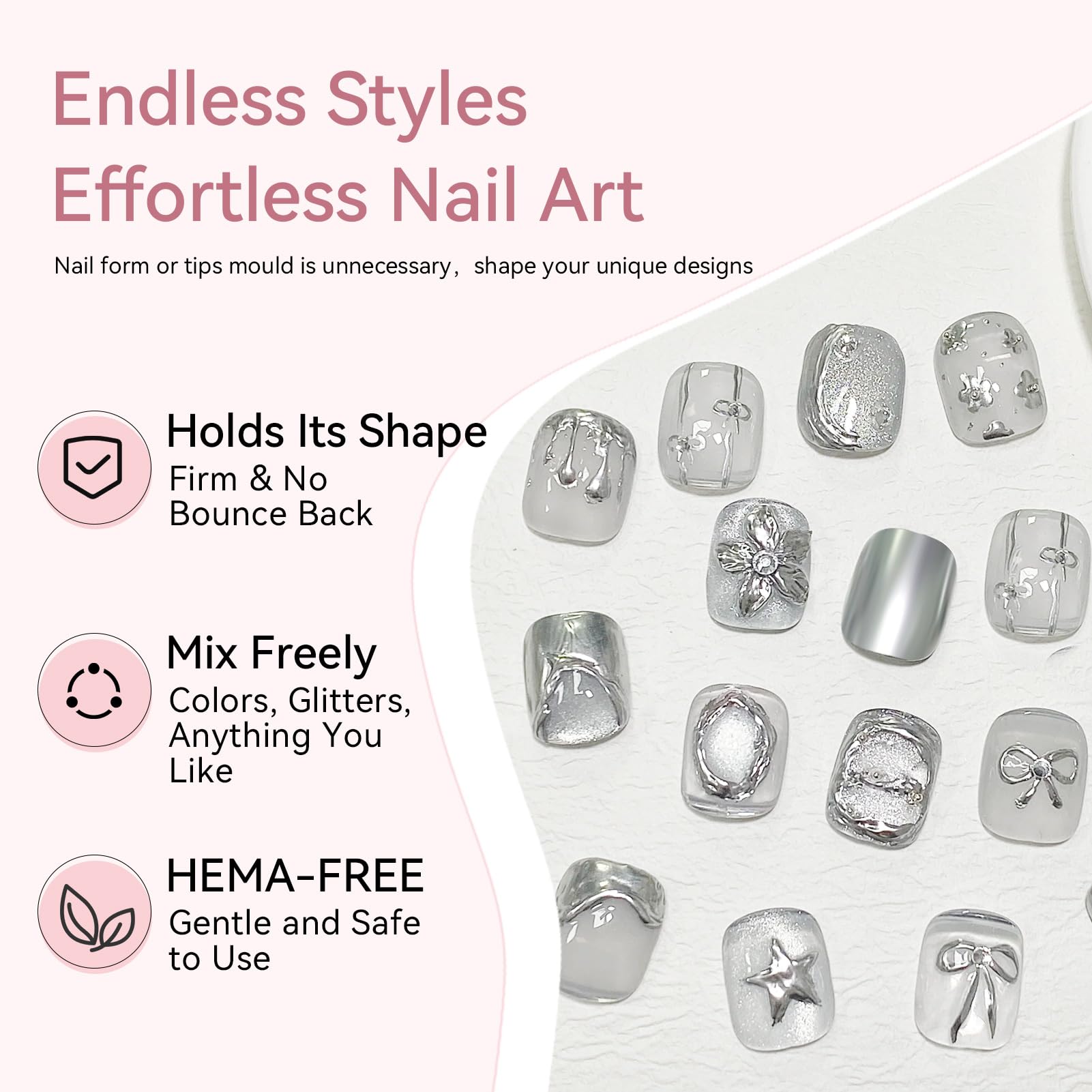 Born Pretty Chrome Powder Kit creates mirror metallic effects on nails.