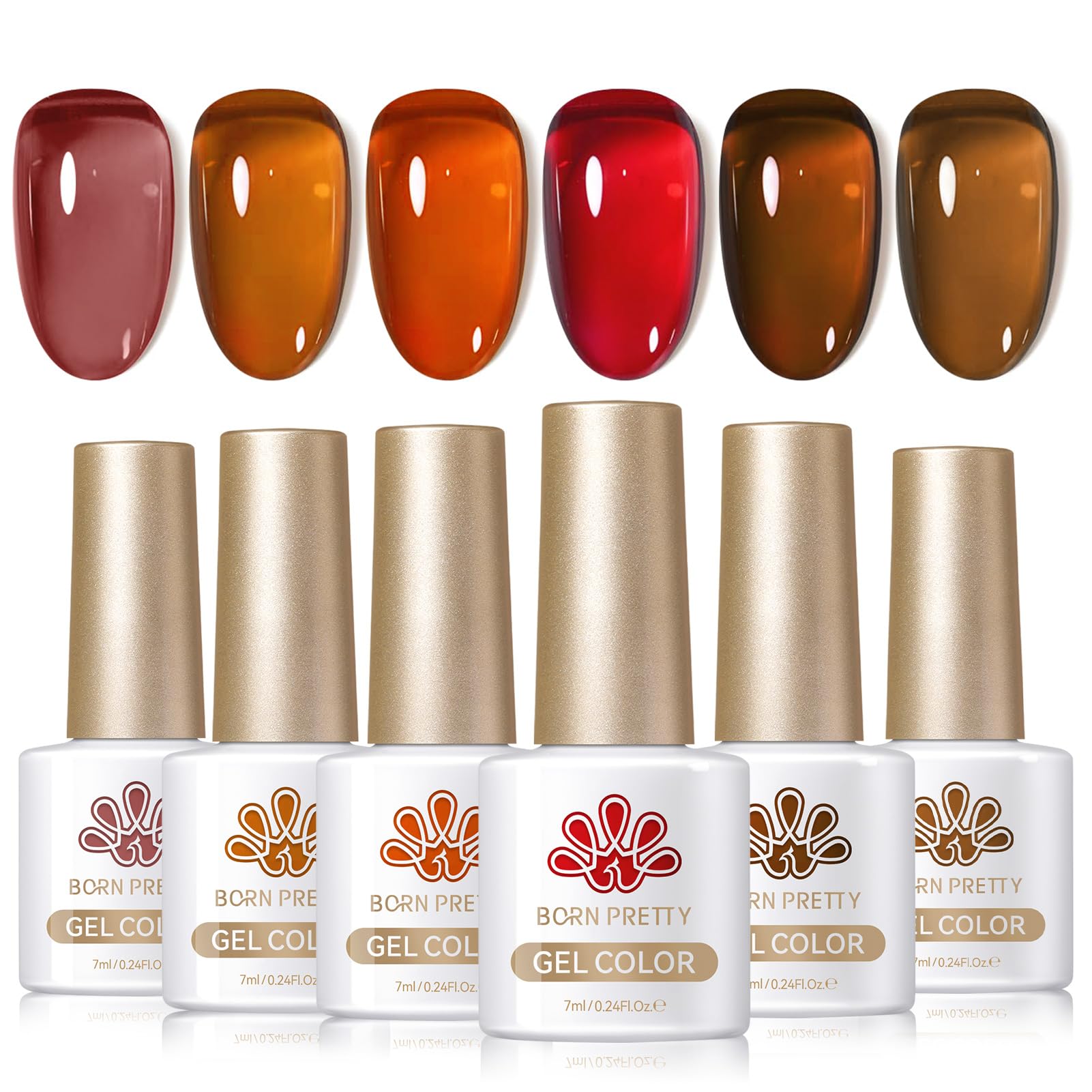 Born Pretty fall-winter amber bottle ready for chic gel nails at home.