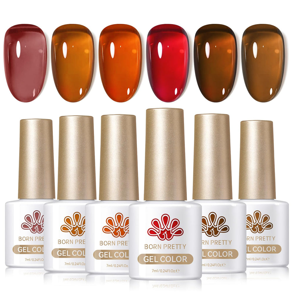 Born Pretty fall-winter amber bottle ready for chic gel nails at home.