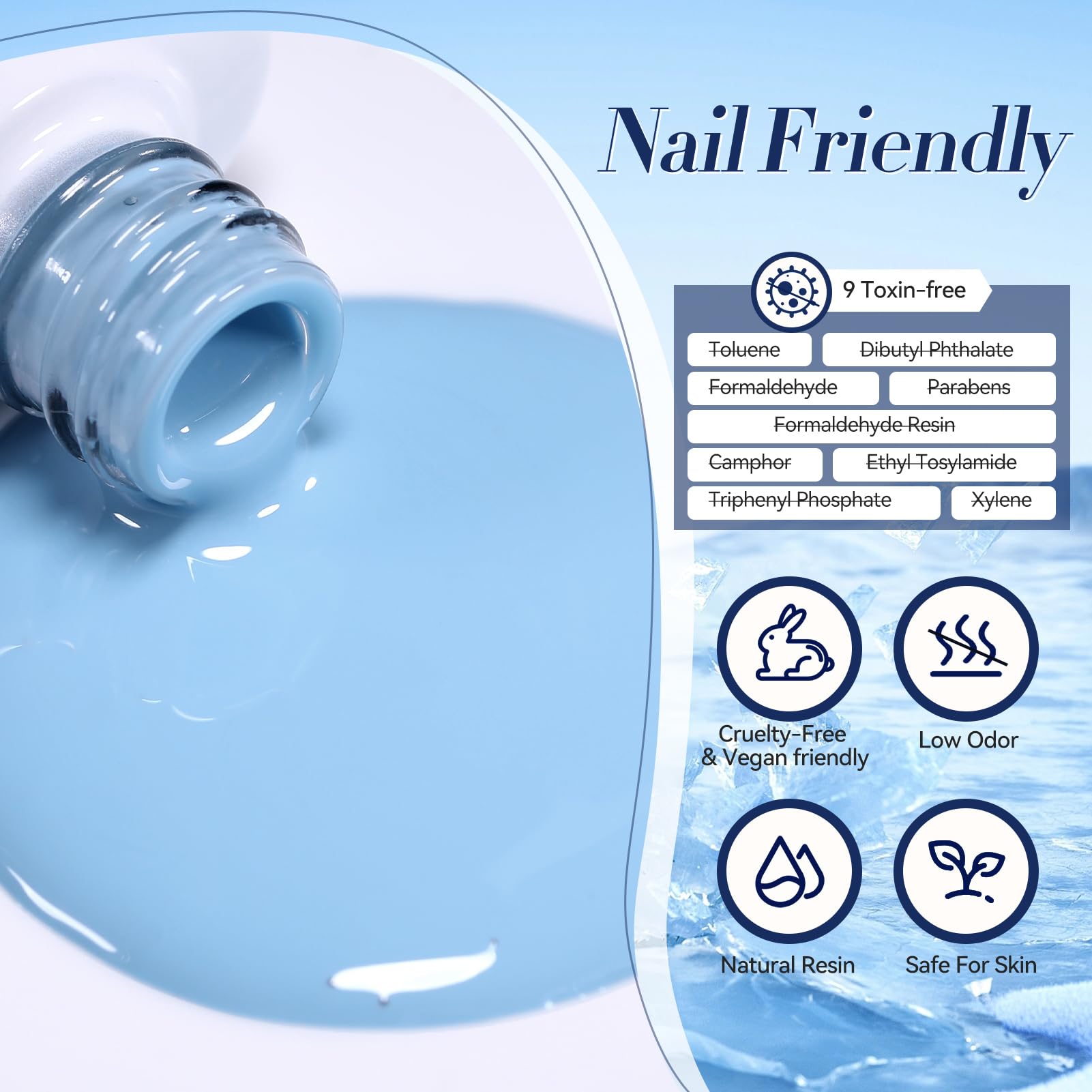 Born Pretty gradient blue nails kit enables smooth color transitions