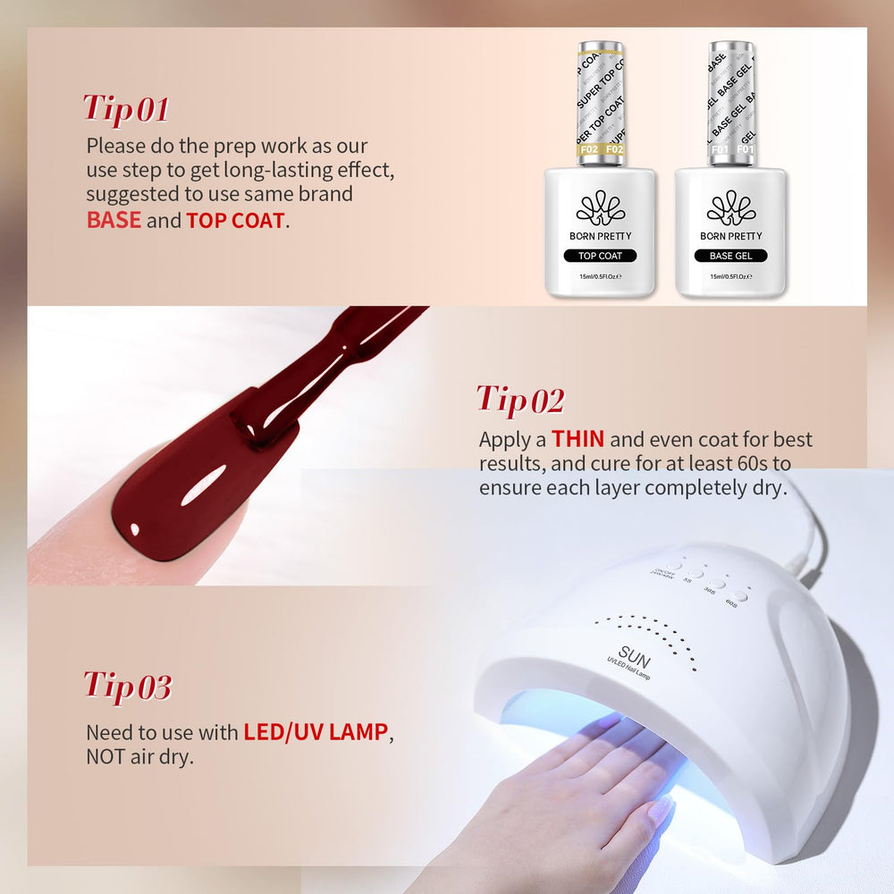 Born Pretty low-odor, HEMA-free formula supports safe salon-quality nails at home.