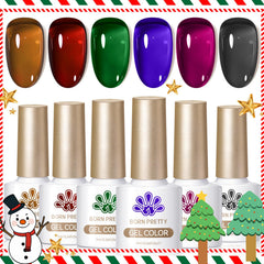 Born Pretty Jelly Gel Nail Polish Set bottles collection with six colors for DIY manicures.