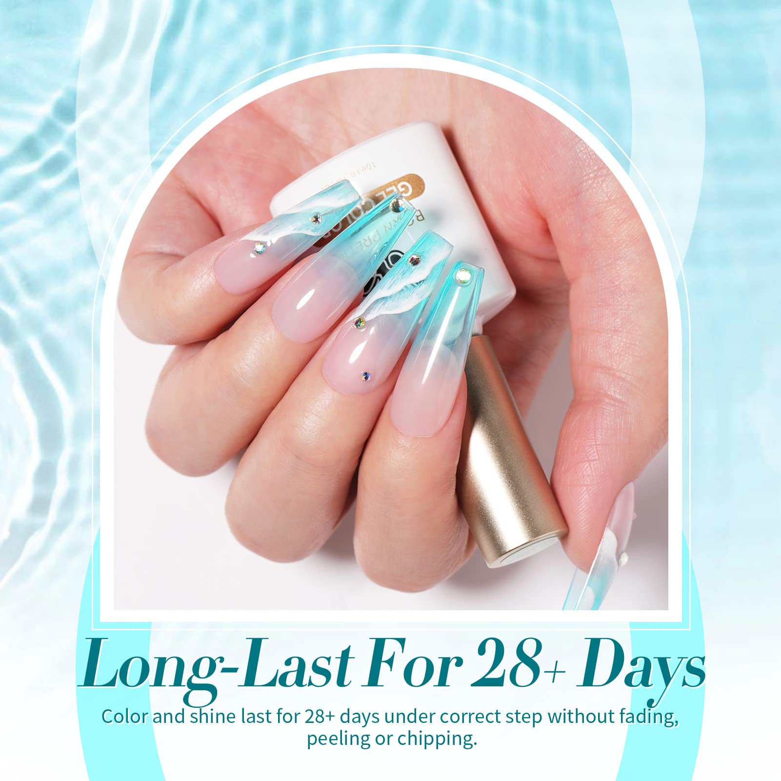 Born Pretty jelly gel nail polish set green pastel bottle creates jelly-like translucence