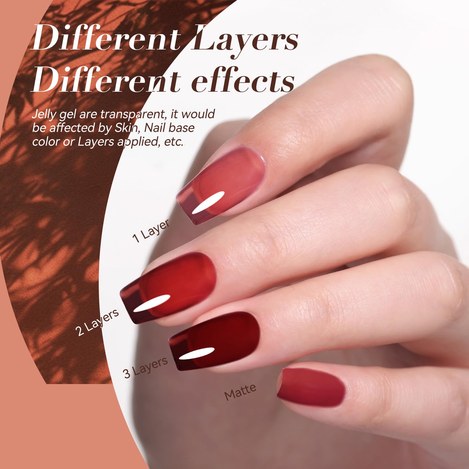 Born Pretty Jelly Gel Set layer options show 1–3 layer effects for versatile finishes.