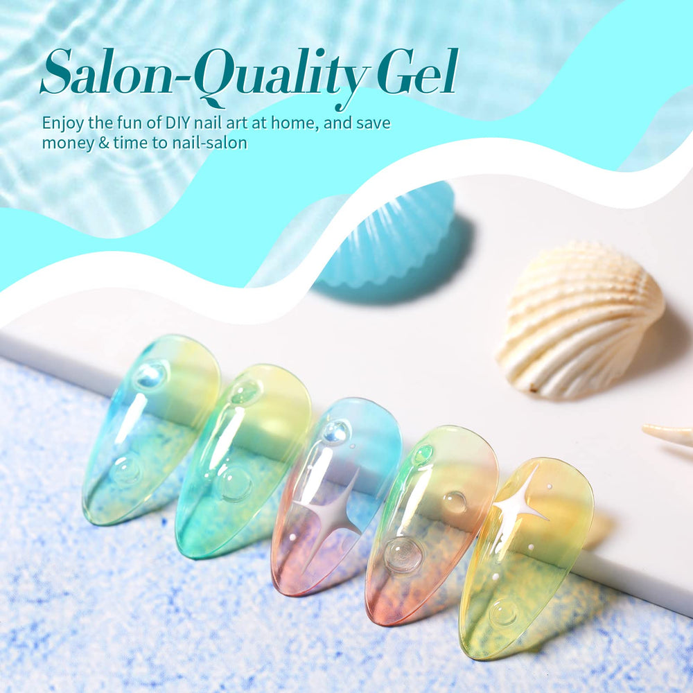 Born Pretty jelly gel nail polish set swatch display shows jelly texture for coverage