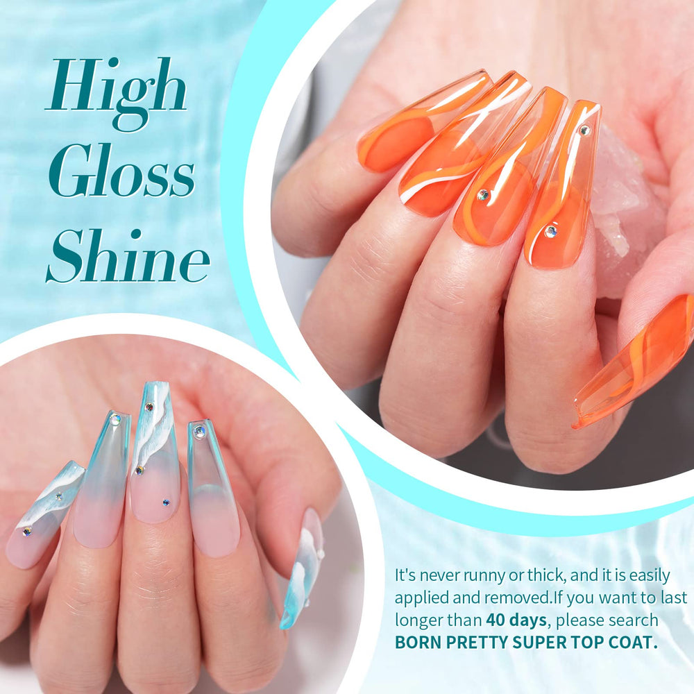 Born Pretty jelly gel nail polish set yellow pastel bottle gives sunny translucent shine