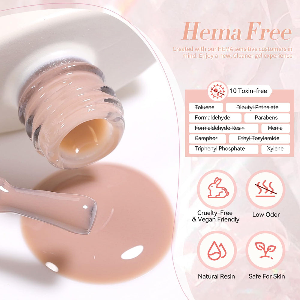 Born Pretty Jelly Nude hands under bright light showcase clean finish.
