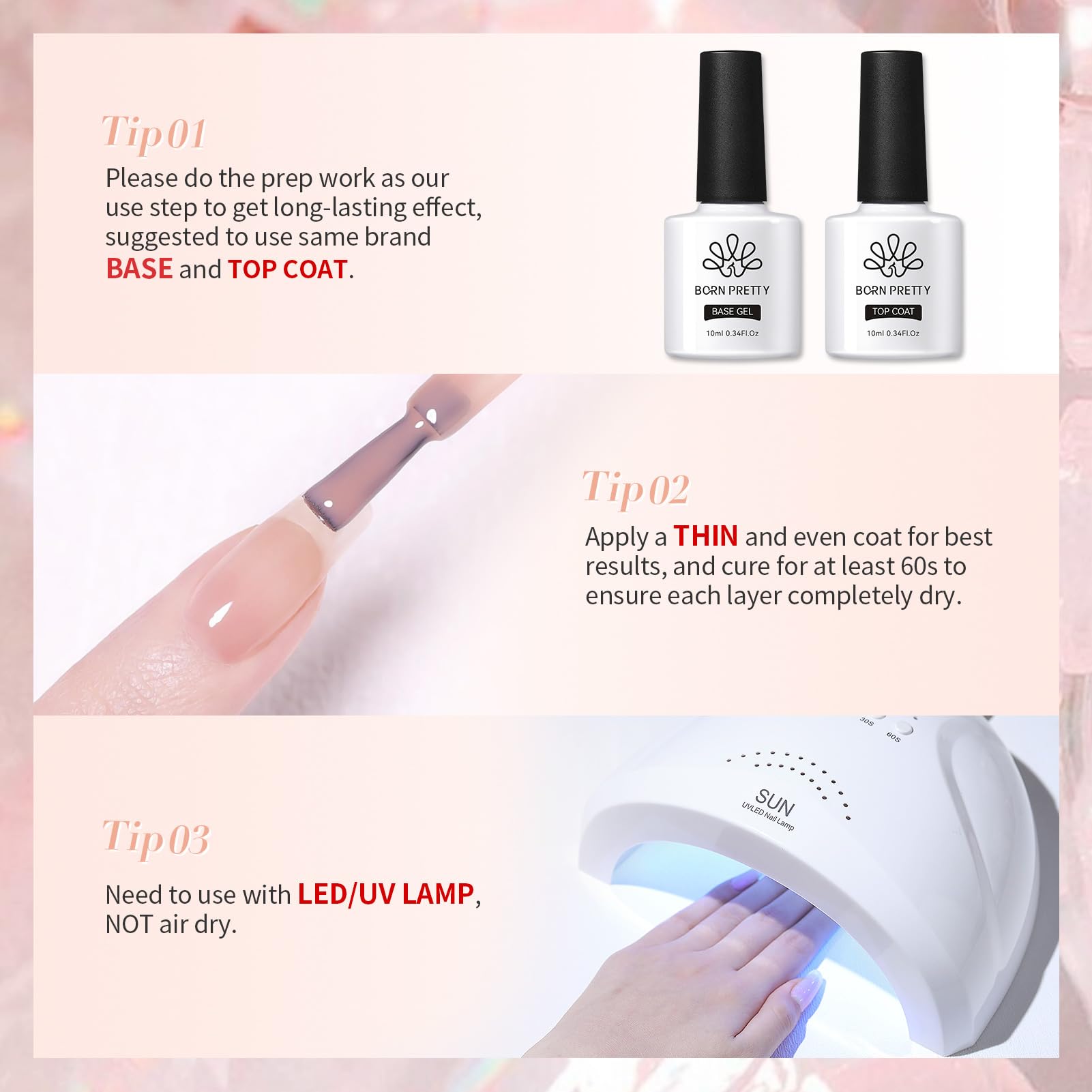 Born Pretty Jelly Nude lighting setup highlights salon-like glow.