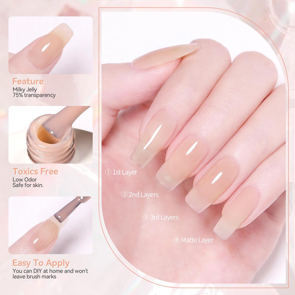 Born Pretty Jelly Nude nail-art setup-ready at-home manicure scene.
