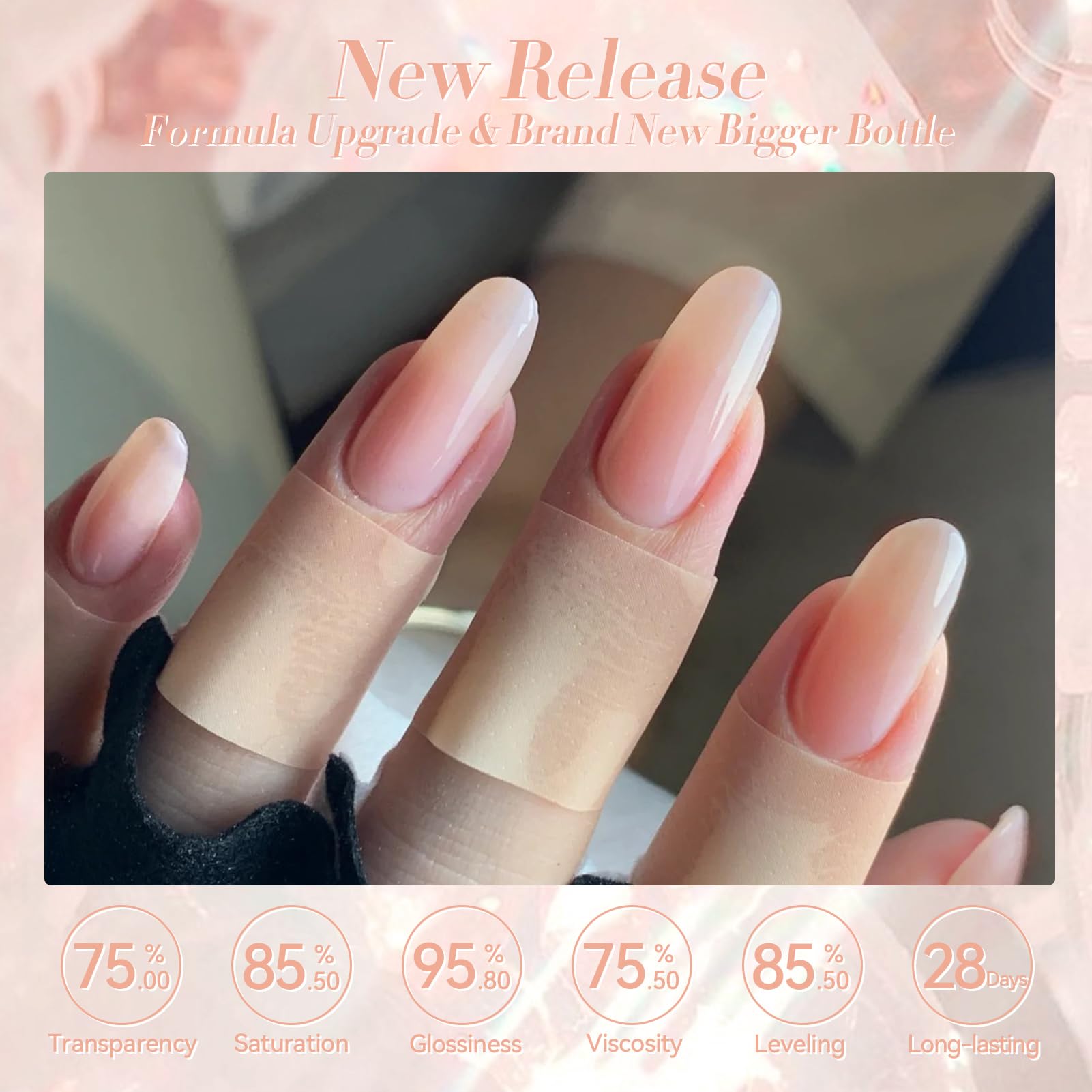 Born Pretty Jelly Nude polish bottle closeup emphasizes low odor formula.