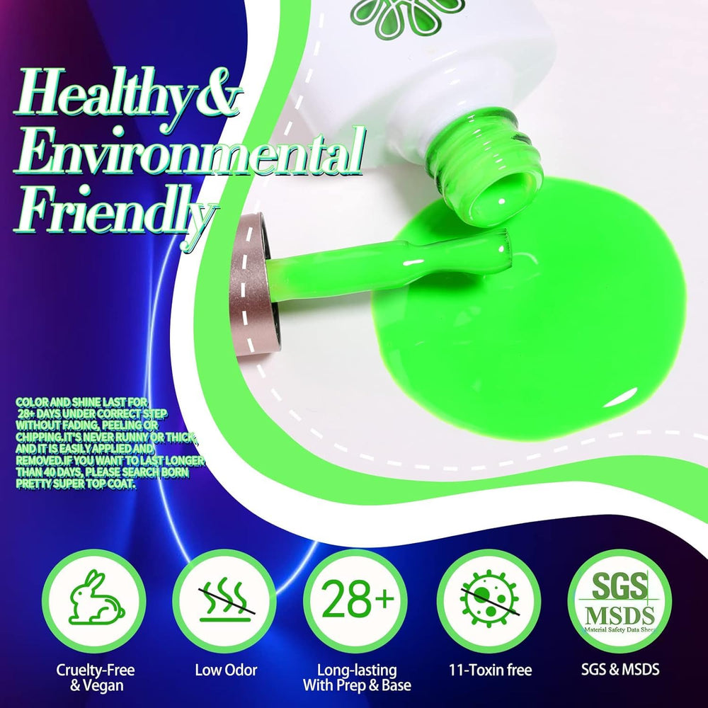Born Pretty UV/LED lamp compatibility helps cure neon gel nails for even results.