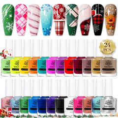 Born Pretty stamping polish 24 colors set swatches enable versatile nail art designs