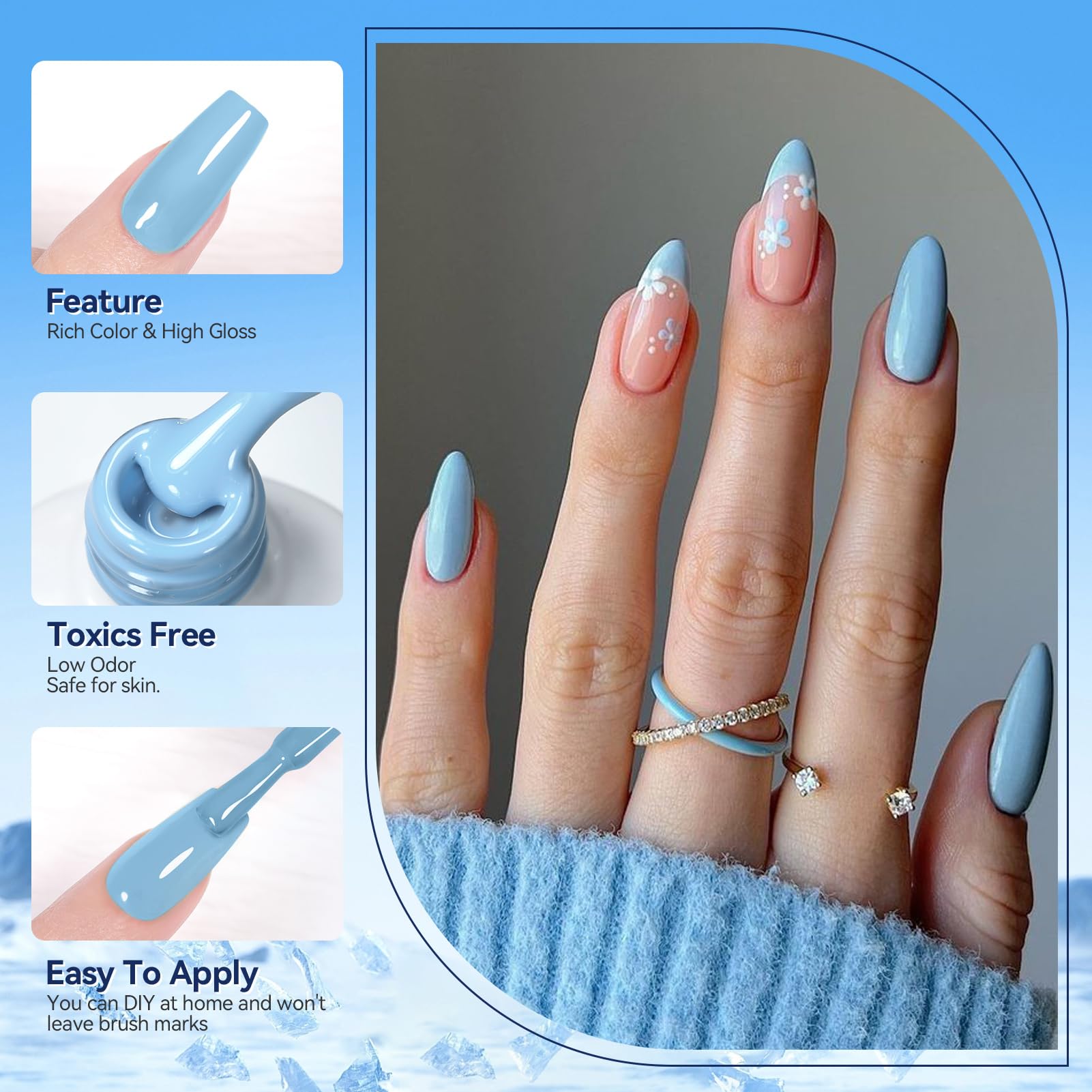 Born Pretty navy blue gel nail polish for bold, sophisticated manicures