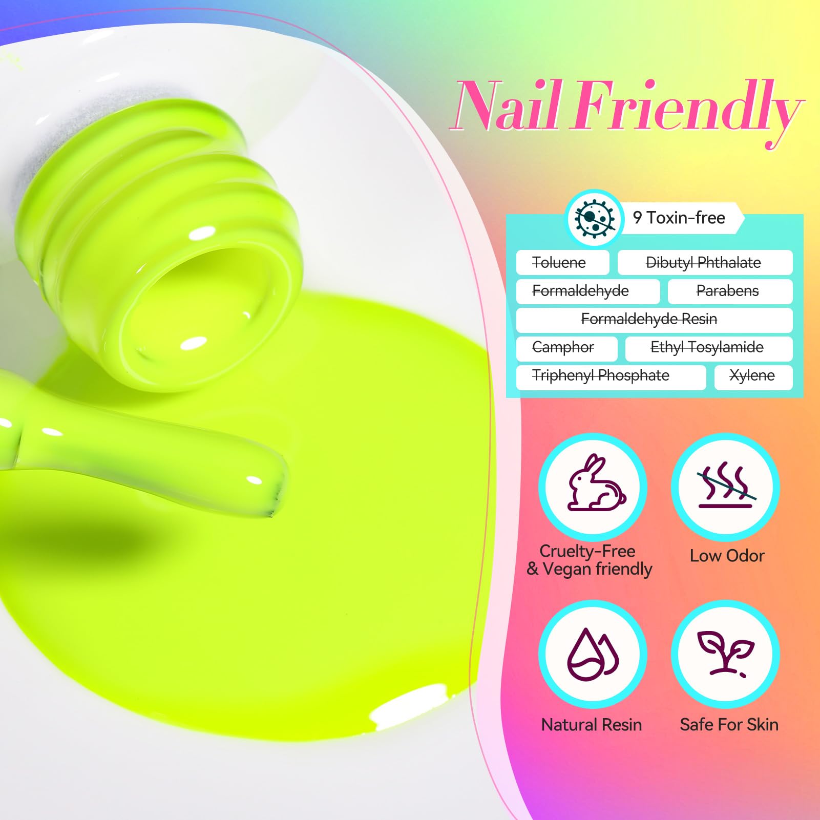 Born Pretty neon green gel nail polish provides fresh neon shade with smooth coverage.