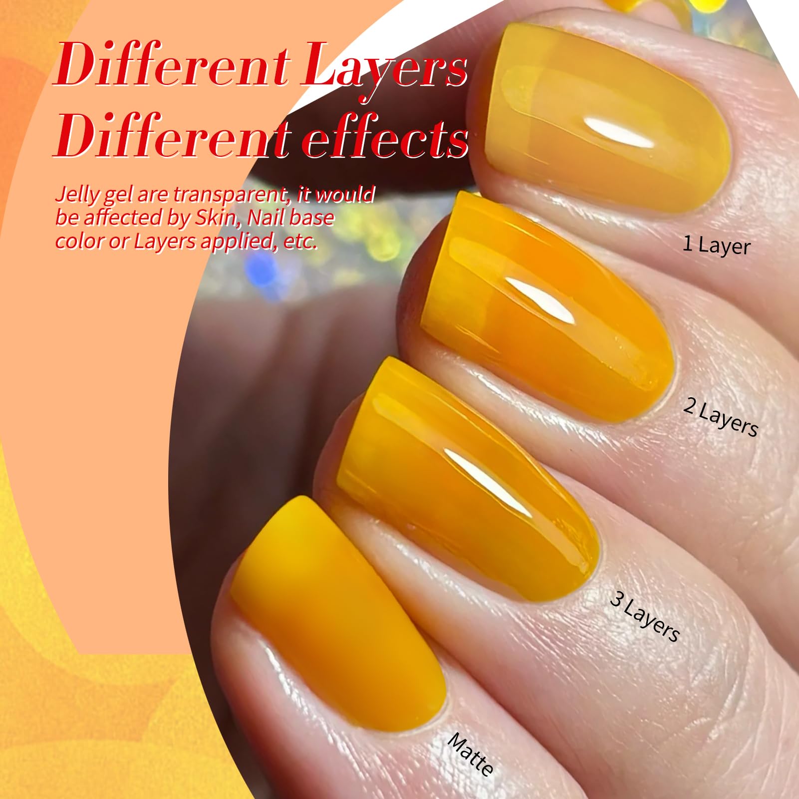 Born Pretty neon jelly polish kit box showcasing six colors