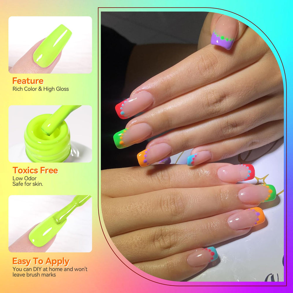 Born Pretty neon yellow gel nail polish adds sunny brightness for eye-catching nails.