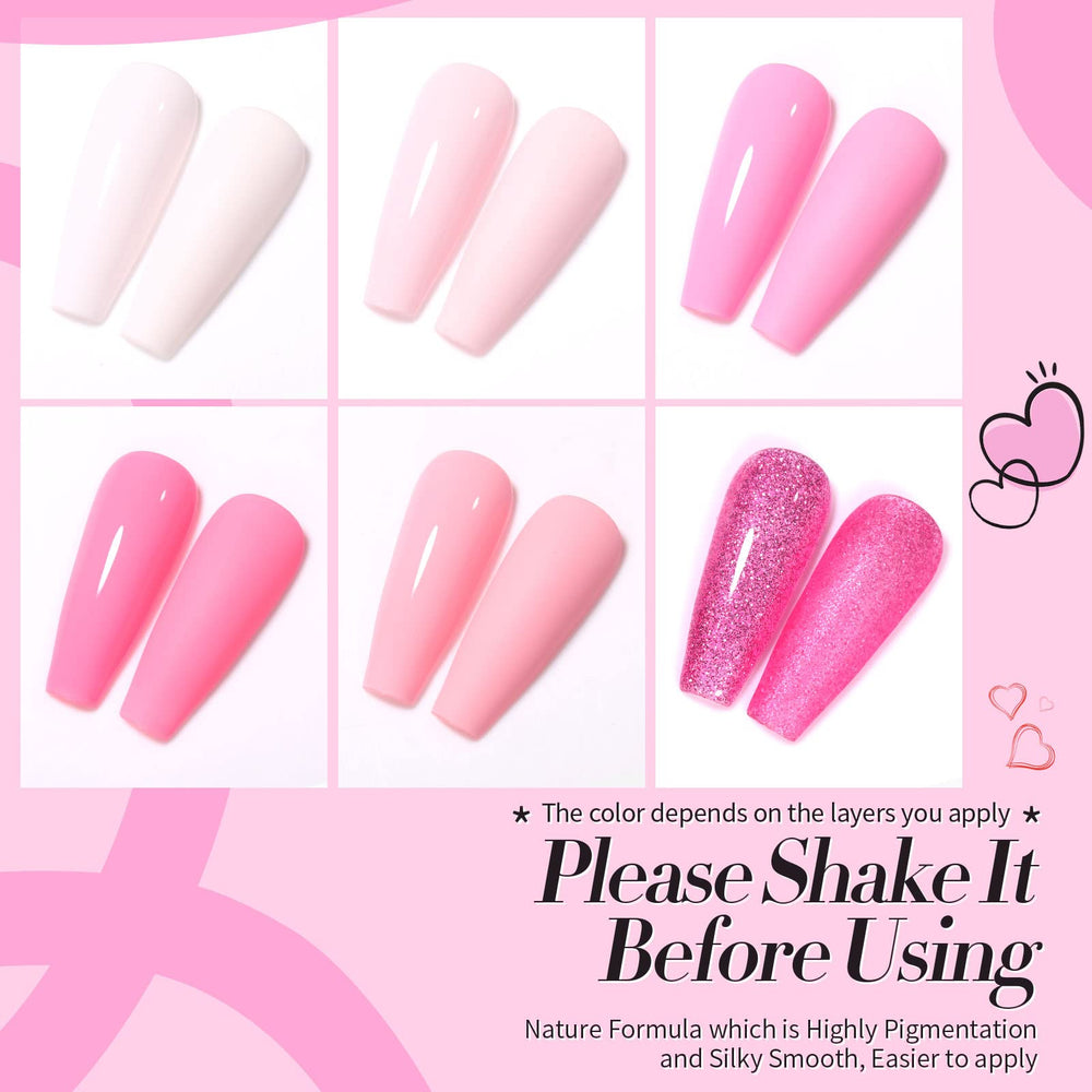 Born Pretty nude-pink swatch board demonstrates creamy tones ideal for neutral manicures.