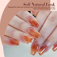 Born Pretty orange-red swirled gel offers bold color pop and marbled effect.