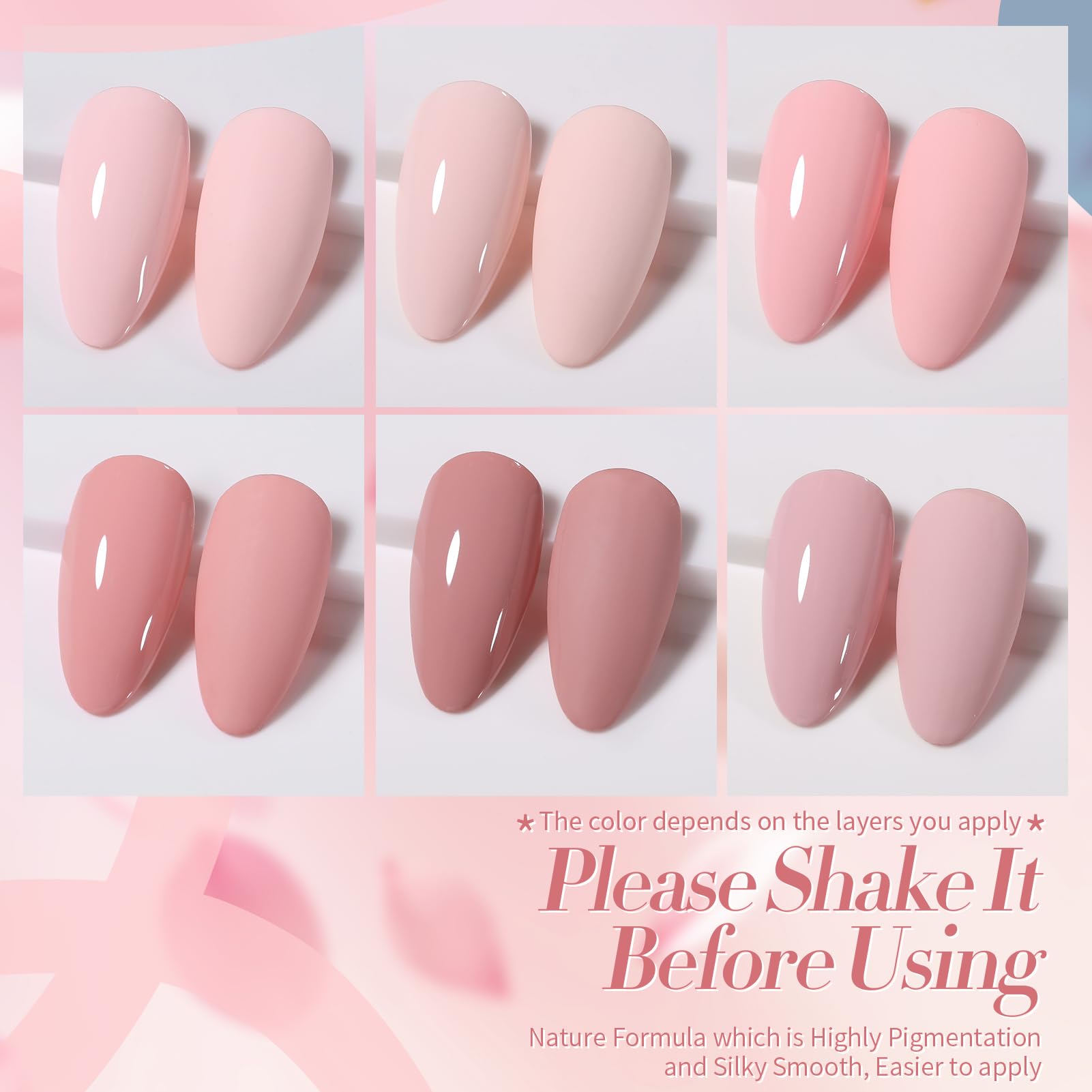 Born Pretty pink gel polish one-stroke coverage for quick manicures