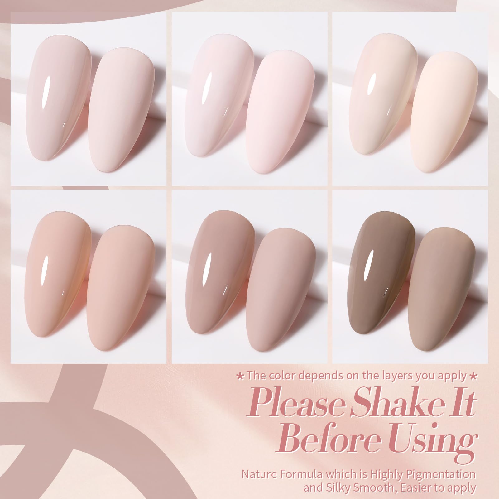 Born Pretty Pink Nude Gel Nail Polish application brush demonstrates easy nail prep.