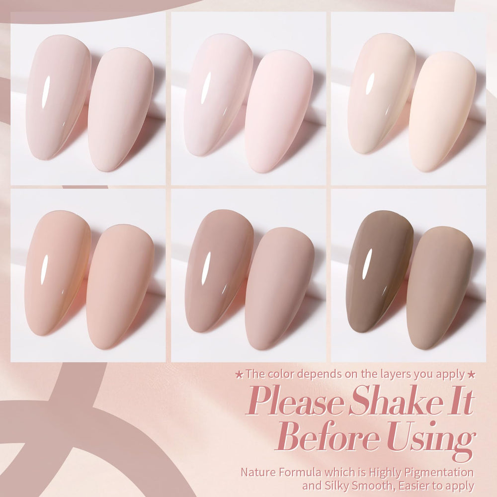 Born Pretty Pink Nude Gel Nail Polish application brush demonstrates easy nail prep.