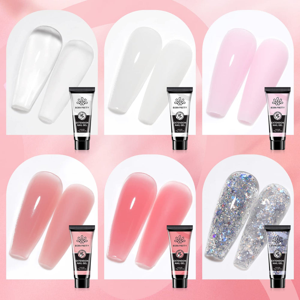 Born Pretty poly nail colors nude clear pink ideal base shades for French or everyday looks