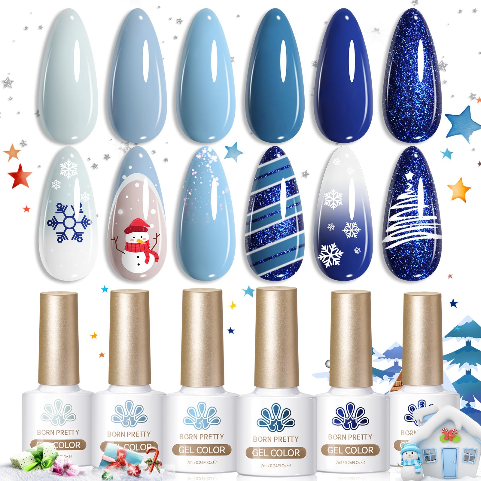 Born Pretty sky blue gel nail polish ideal for crisp daytime style