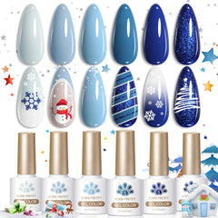 Born Pretty sky blue gel nail polish ideal for crisp daytime style