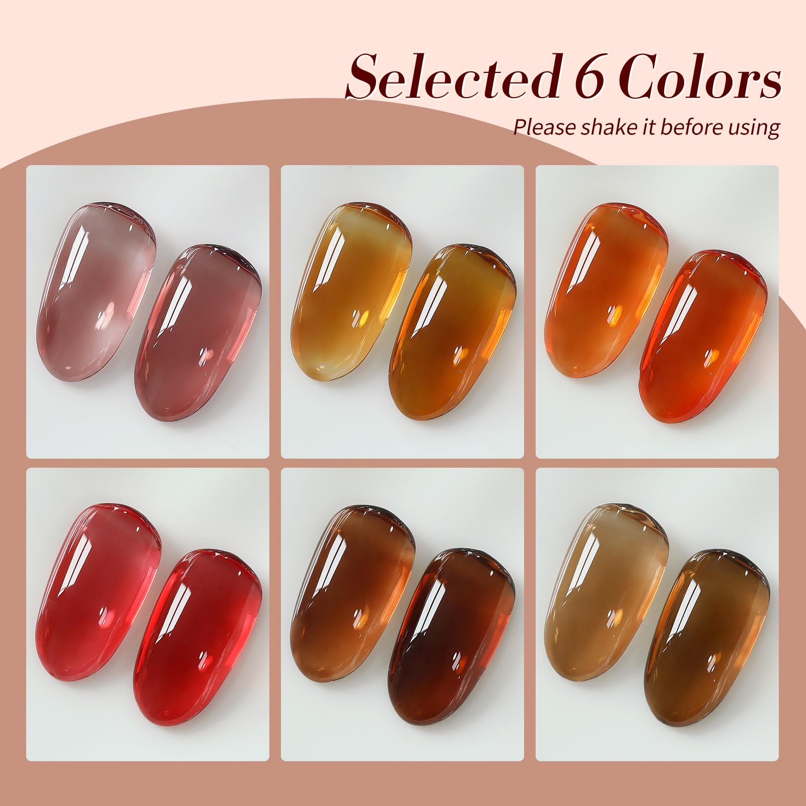 Born Pretty transparent brown gel shows subtle shimmer for elegant at-home manicures.