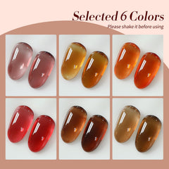 Born Pretty transparent brown gel shows subtle shimmer for elegant at-home manicures.