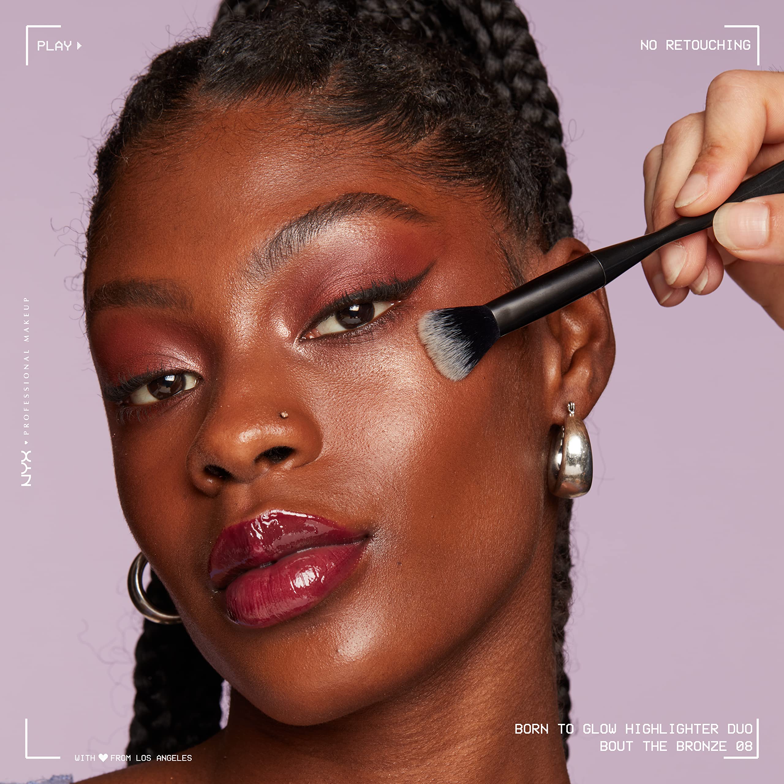 NYX Born To Glow Icy Highlighter Duo body application enhances collarbones with radiant glow