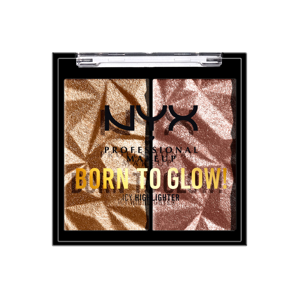 NYX Born To Glow Icy Highlighter Duo packaging ready for effortless glow on the go