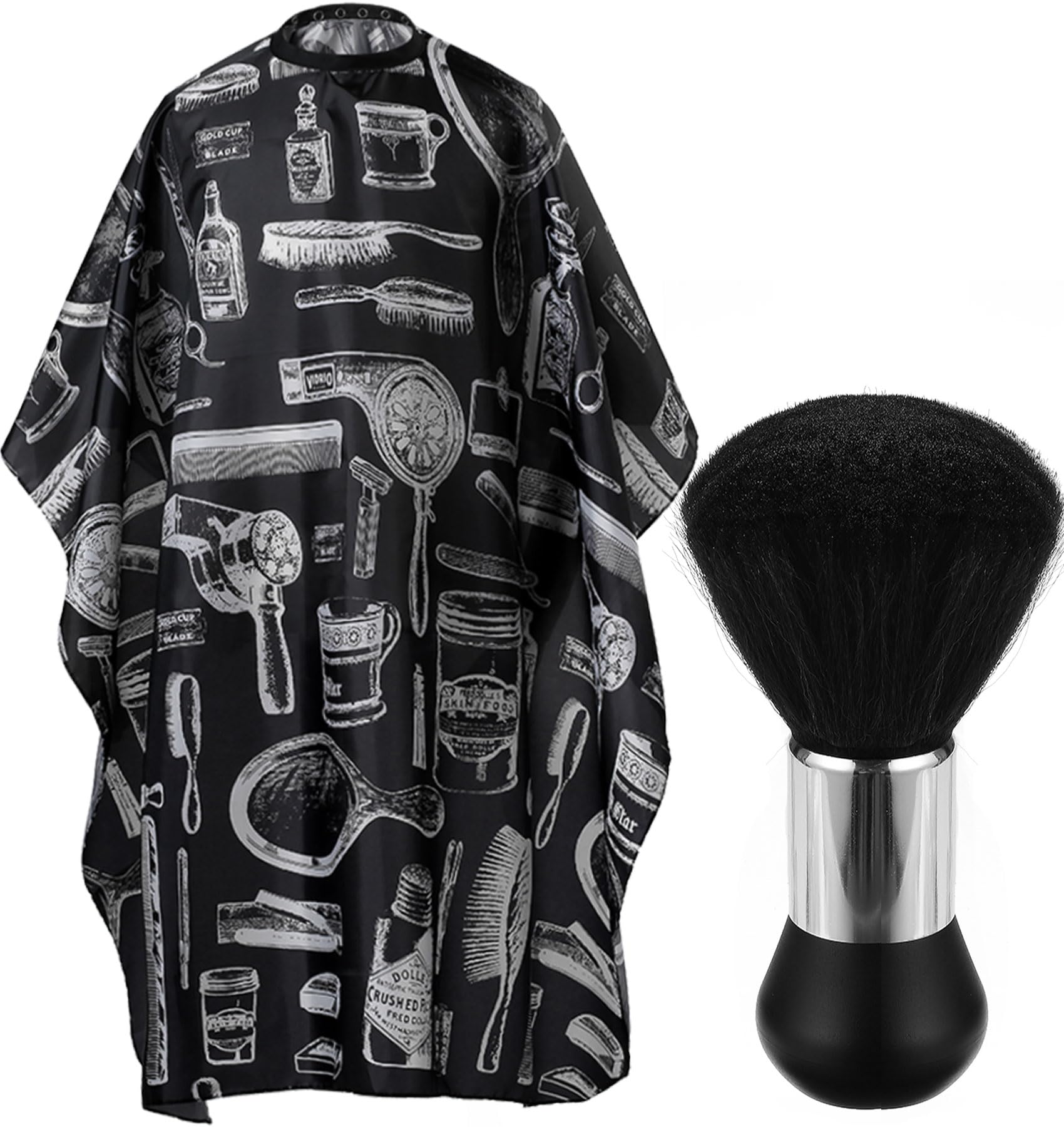 Borogo floral-print cutting cape front view protects clothing during trims.